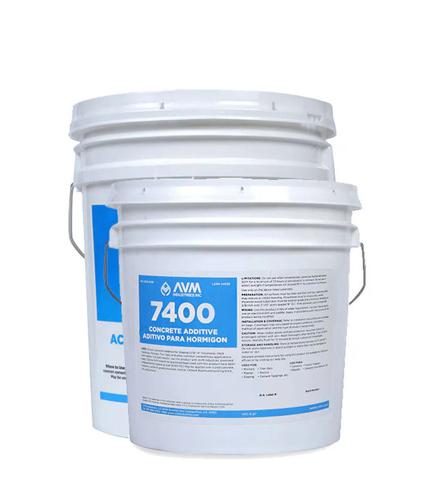 AVM Concrete Additive 7400 5 Gallon Pail - Acrylic Based Concrete Admixture for Strength and Durability