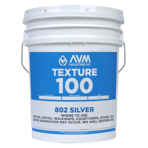 AVM Texture 100 Silver #802 in 5 gallon pail for deck waterproofing systems