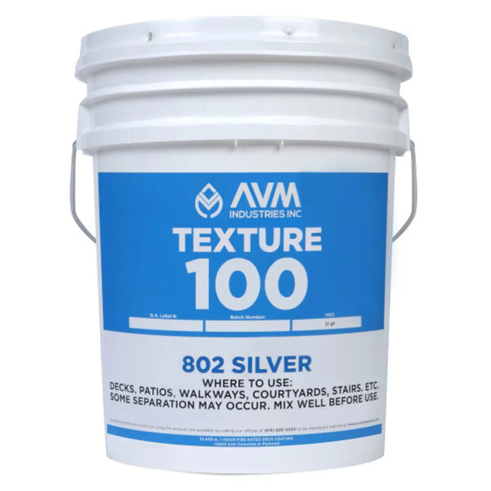 AVM Texture 100 Silver #802 in 5 gallon pail for deck waterproofing systems