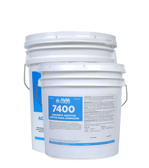 AVM Concrete Additive 7400 5 Gallon Pail - Acrylic Based Concrete Admixture for Strength and Durability